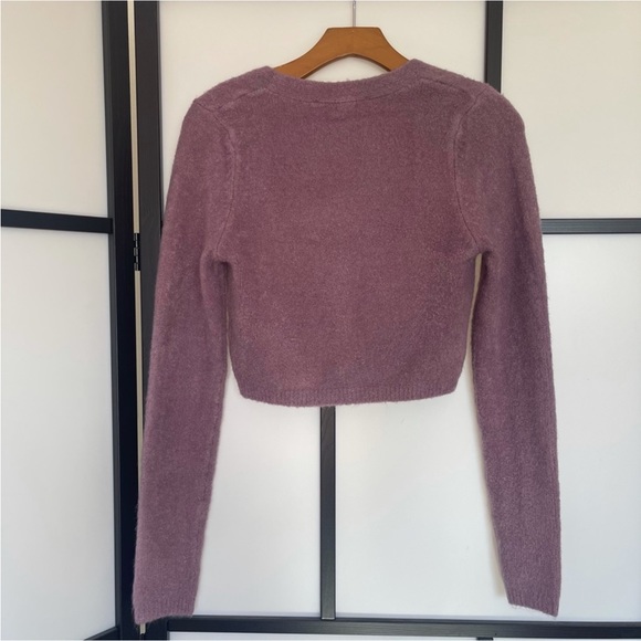 Zara mauve dusty purple cropped cardigan - Picture 4 of 5